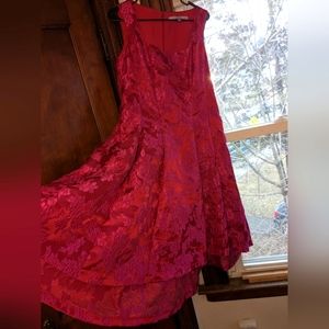 Luxe By Carmen Marc Valvo Dress Size 16 Pink & Orange